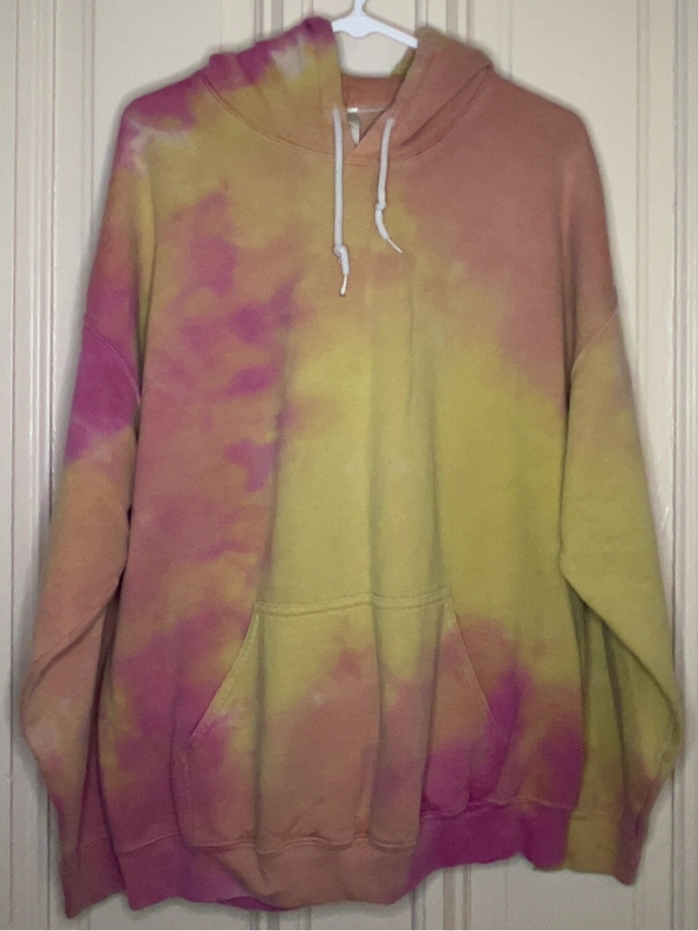 Zine Clothing Tie-Dye Pullover Hoodie - Pink & Yellow